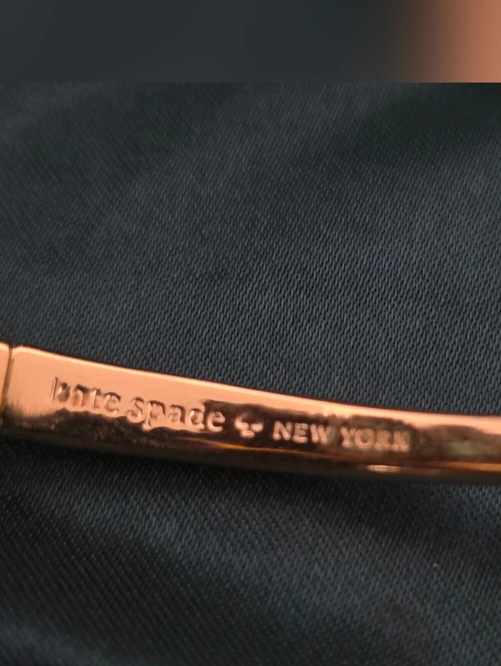 kate spade gold open cuff bracelet with crystal accents - Picture 3 of 3
